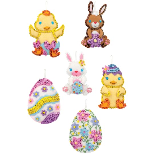 Bucilla&#xAE; Oversized Easter Felt Ornaments Applique Kit Set